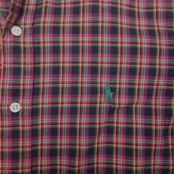Polo Ralph Lauren Shirt Mens Medium Custom Fit Button Down Plaid Long Sleeve - Picture 1 of 14